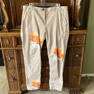 Khakis by Gap Broken in Straight floral beachy summer pants size 8